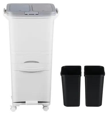 Obrázek produktu pro Aopunly 42L odpadkový koš Třídička kuchyňského odpadu 4 přihrádky Recyklační skříňka Pedálová