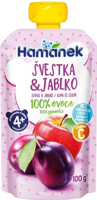 Image de Hamánek Prunes et pommes 100% fruits 4m+ (100 g)