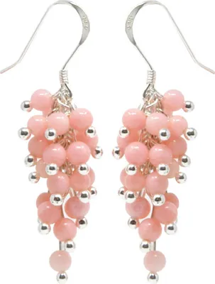 Produktbild von Ohrhänger in Traubenform aus Pfirsich-Koralle & 925 Silber Ohrringe Ohrschmuck