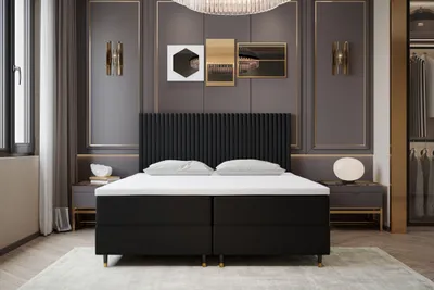 Produktbild von TRADA Boxspringbett 160 x 200 Estepona mit Bettkasten und Pocket-Matratze Schwarz