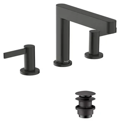 Image de hansgrohe Finoris robinetterie de lavabo 3 trous 110 avec vidage Push-Open, portée 169mm, 76033340