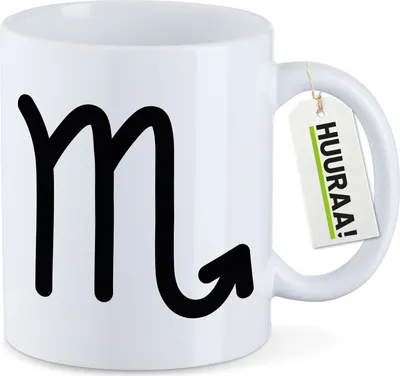Produktbild von Huuraa Kaffeetasse Skorpion Sternzeichen Zeichen 330ml Weiß Keramik Kaffeebecher Geschenkidee
