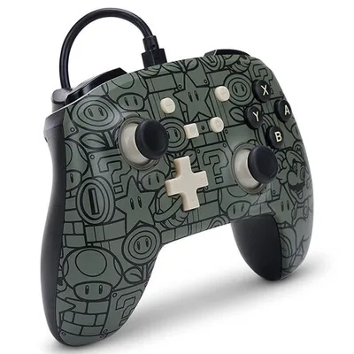 Produktbild von PowerA 1522659-01, Gamepad, Nintendo Switch, Analog, Kabelgebunden, USB, Schwarz, Grau