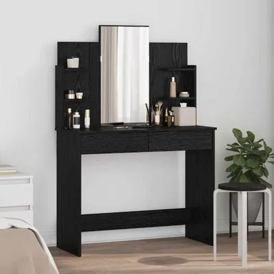 Obrázek produktu pro Toaletní stůl s zrcadlem se zásuvkou Černý dub 96 x 39 x 142 cm