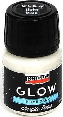 Zdjęcie produktu dla Farba akrylowa świecąca w ciemności Glow jasna niebieska 30 ml - Pentart