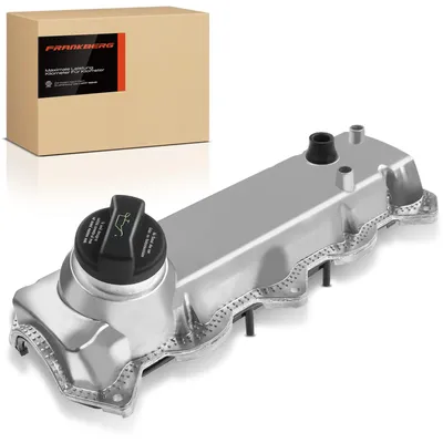 Image de Couvercle de culasse - compatible avec VW, Audi, Seat, Skoda 1,9 TDI - référence OEM 038103469E 264-906 - avec kit de joint - sans valve de dégazage - couleur noire