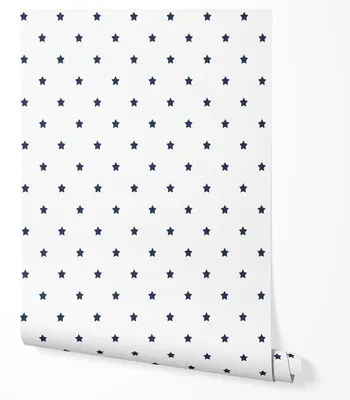 Produktbild von Selbstklebende Tapete Möbelfolie Sterne Muster Weiß Blau Kinderzimmer Tapete Minimalistisch Modern Sterne Schlafzimmer Spielzimmer 5m x 0,5m