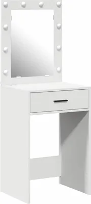 Image de vidaXL Coiffeuse avec tiroirs Blanc 50 x 41 x 135 cm Bois composite
