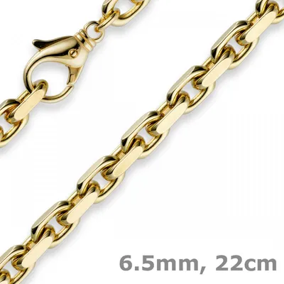 Produktbild von 6,5mm Armband Armkette Ankerkette aus 585 Gold Gelbgold 22cm Herren Goldarmband