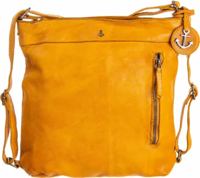A yellow leather shopper bag.