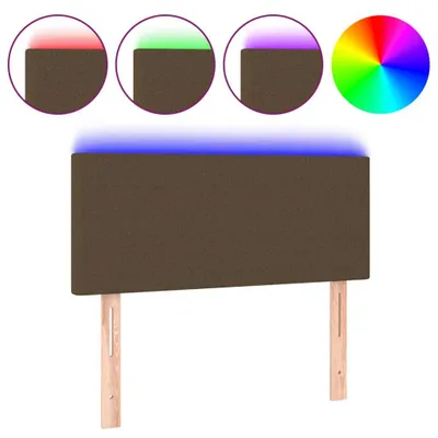 Image de vidaXL Tête de lit LED brun foncé 80x5x78/88 cm Tissu