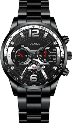 Immagine prodotto di Elegante Orologio Fulaida da Uomo - Nero e Argento KP25978