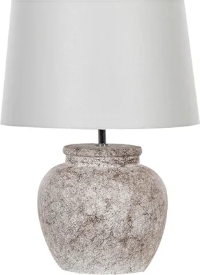 Zdjęcie produktu dla BELIANI Lampka nocna beżowa ceramiczna 50 cm boho na stół abażur spękana tekstura sypialnia salon