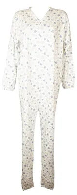 Produktbild von Elisa Damen-Overall, Einteiler, hinten offen, für ältere, kranke Winter-Baumwoll-Interlock, V-Ausschnitt, Artikel 022, L, Cotone 100%
