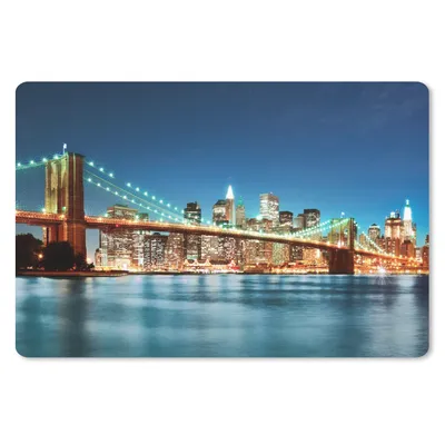 Produktbild von MuchoWow® Mauspad Mousepad New York - Brücke - Architektur - Brooklyn - Licht 27x18 cm - Mousepads - Maus Mat - Pad - Mausunterlage - Büroartikel - Desk Matten