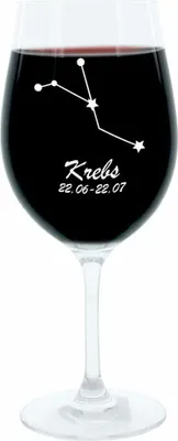 Immagine prodotto di Leonardo Weinglas 400 ml, Motivglas, Sternbild Krebs, Geschenk, Stimmungsglas mit Gravur, Moodglas, 22 cm