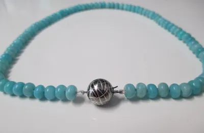 Produktbild von Edelsteinkette Amazonit mit 925/- Silber Schließe