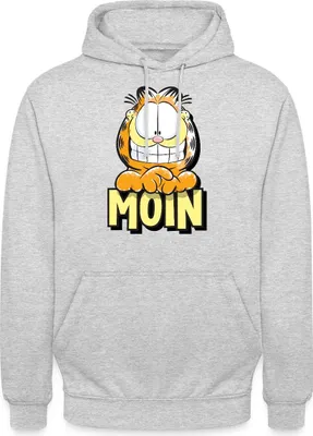 Produktbild von Spreadshirt Garfield Moin Nordsee Ostsee Geschenk Uni Hoodie, M, Hellgrau meliert