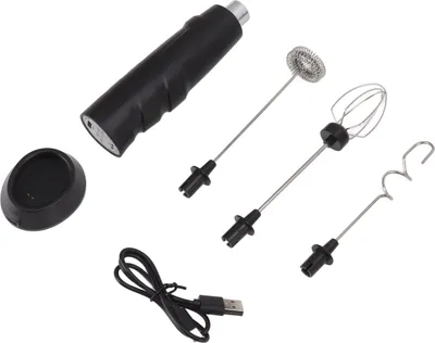 Image de Gobelet électrique R��hrer rechargeable de poche Mini fabricant de mousse pour café œuf��chocolat chaud noir