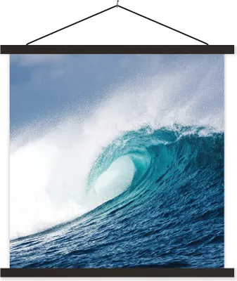 Produktbild von MuchoWow® Textilposter Meer - Golf - Schaum 60x60 cm mit schwarzem Rahmen - Posteraufhänger