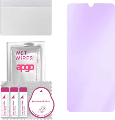Produktbild von apgo Hybrid Schutzglas, kompatibel mit HTC Desire 20 Plus, Anti-Blue, 9H Härte, toller Ersatz für Hartglas, kratzfester Displayschutzglas, Displayschutz, Full Glue