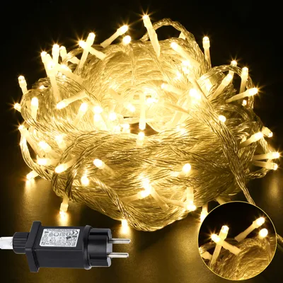 Produktbild von Peviasot LED Lichterkette 20M 200LEDs IP44 mit 8 Modi für Innen Weihnachten Party Garten Bedienung Funkelnder Sterneffekt Deko Warmweiß