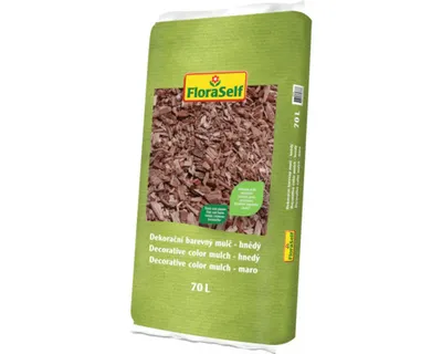 Obrázek produktu pro Mulč dekorační barevný FloraSelf hnědý 70 l