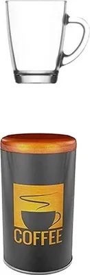 Produktbild von Runde Kaffeedose luftdicht Aromadose mit Tafelbeschichtung für Kaffeebohnen 300ml 500g