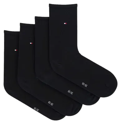 Image de Tommy Hilfiger - Chaussettes pour femme, mélange de coton (lot de 4) NA1105 (35 EU - 38 EU) (noir)