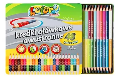 Produktbild von Kolori Premium doppelseitige dreieckige Buntstifte, 24 Stück, 48 Farben, Penmate