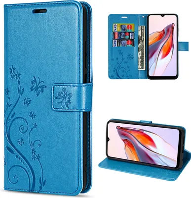 Produktbild von Hülle Xiaomi Redmi 12C, Handy Tasche Handyhülle Flip Wallet Case Klapphülle Etui Blau