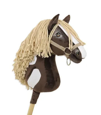 Image de Hobby Horse Premium - cheval western marron foncé A3 avec crinière claire