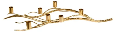Produktbild von Kerzenhalter für 7 Kerzen aus Metall in Gold, Zweigform