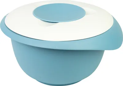 Produktbild von Westmark Rührschüssel mit zweigeteiltem Deckel, 2,5 l, blau/weiß, 3153227B