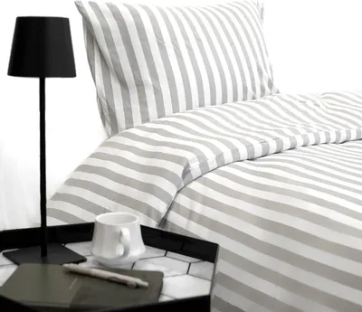 Immagine prodotto di Biancheria da letto 100% cotone jersey - biancheria da letto per tutto l'anno, disegno a righe 135 x 200 cm