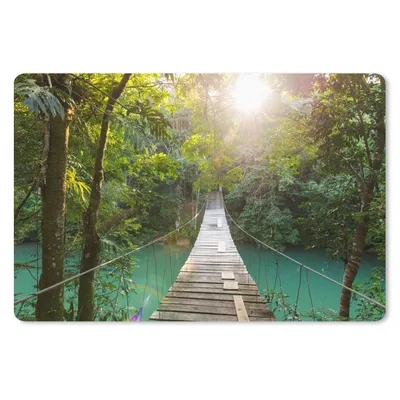 Produktbild von MuchoWow® Mauspad Mousepad Dschungel - Wasser - Brücke - Natur - Pflanzen 27x18 cm - Mousepads - Maus Mat - Pad - Mausunterlage - Büroartikel - Desk Matten