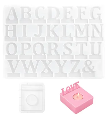 Produktbild von Silikonformen für Buchstaben - 2 Stück Gießformen - Set zur Schmuckherstellung