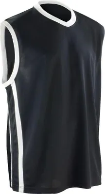 Produktbild von Spiro - Basketball-Shirt für Herren Ärmellos FK2061 (XS) (Schwarz/Weiß)