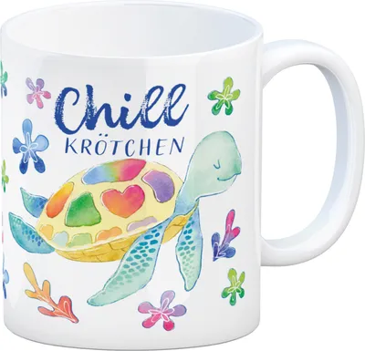 Produktbild von Schildkröte Kaffeebecher mit Spruch Chillkrötchen