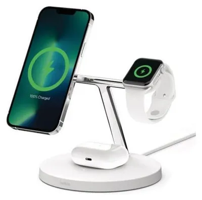 Immagine prodotto di Base di Ricarica Wireless 3 in 1 MagSafe per Telefono Auricolari e Orologio Nera
