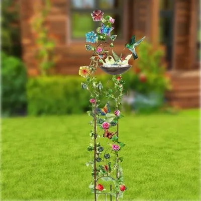 Produktbild von Dekoratives Vogelbad und Vogeltränke für Garten, Hof, Rasen und Innenhof