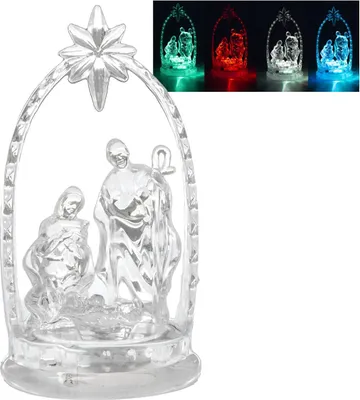 Obrázok produktu pre Plastový betlehem s LED osvetlením, 11 cm