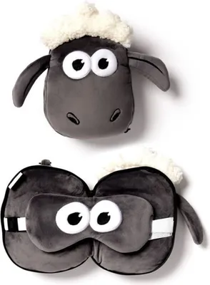 Produktbild von Nackenkissen Nackenhörnchen Reisekissen Shaun das Schaf Augenmaske Plüsch