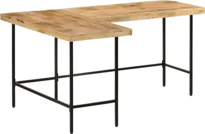 Immagine prodotto di Scrivania 165x110x77 cm Legno Massello Mango Ferro