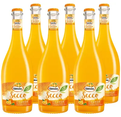 Produktbild von VALENSINA - Secco Orange, Prickelnder Fruchtwein-Secco mit erfrischender Kohlensäure, perfekt als Aperitif oder Cocktail, Inhalt: 6x 0,75l und 7% vol