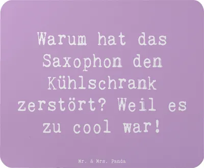 Produktbild von Mr. & Mrs. Panda Mauspad Spruch Saxophon Kühlschrank - Lavendeltraum - Geschenk, Musiker, Blues, Instrument, pc mousepad, Musik, Mouse Pad, mausunterlage, Cool, Lernen
