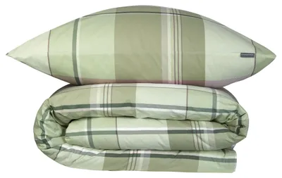 Produktbild von SCHIESSER Bettwäscheset Ate | Renforcé | 2-teilig | Schottenmuster | 100% Baumwolle | Weich und glatt | YKK-Reißverschluss | 155x220 cm + 80x80 cm | Grün