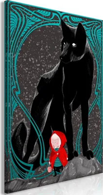 Produktbild von Italienischer Leinwand Leinwandbild - Red Riding Hood (1 Part) Vertical 20x30 cm Tiere e-A-0107-b-a
