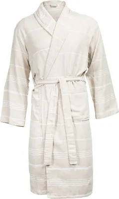 Produktbild von The One Towelling Uni Hamam Bademantel Hamam Bathrobe beige/white L/XL