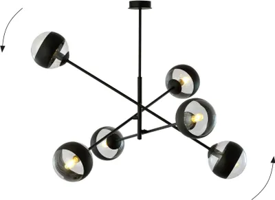 Obrázok produktu pre Luster Emibig 6xE14 40W LINEAR 6 BLACK/STRIPE 1168/6
